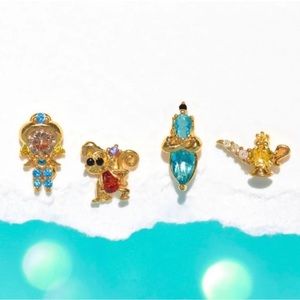 Disney Princess Gold Jasmine 4 Piece Earring Stud Set